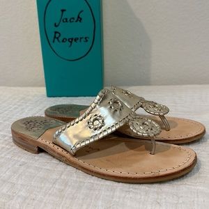 Jack Rogers Platinum Hampton Flat size 8.5